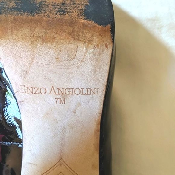 Enzo Angiolini Size 7 Black Patent Leather Heels - Picture 6 of 8